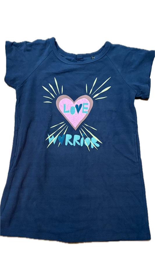 Flannel Hospital Gown - Love Warrior (Blue)
