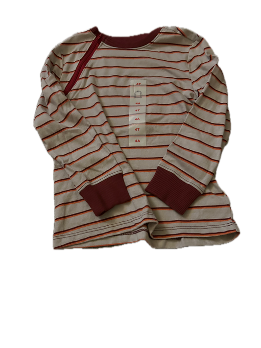 RIGHT ZIPPER Grey Orange Maroon Stripes